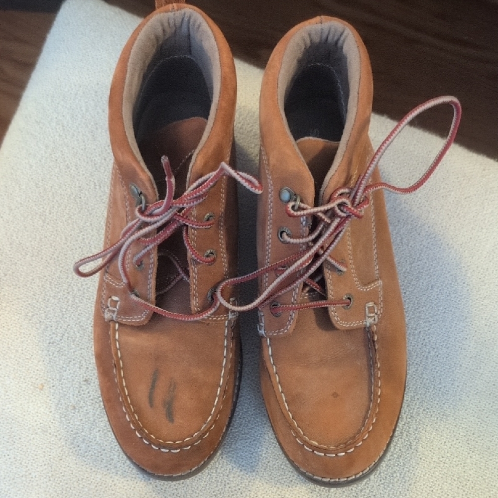 Sebago Tan Leather Lace-Up Boots